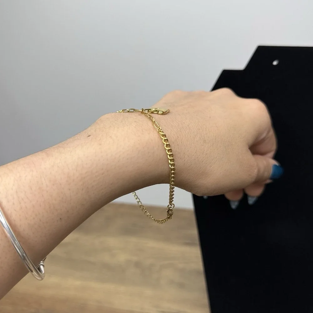 SLIDE JEWELRY 18K Gold Plated Heart‎ Bracelet Adjustable With Zirconia